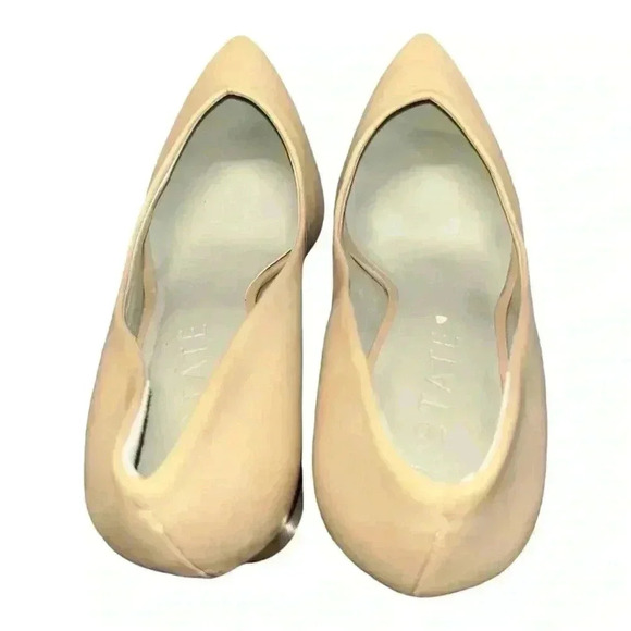 1.State Saffy Block Heel Pointy Toe Pump, Nude Leather, Womens Size 8.5 M / 39 - Picture 8 of 10